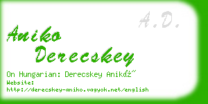 aniko derecskey business card